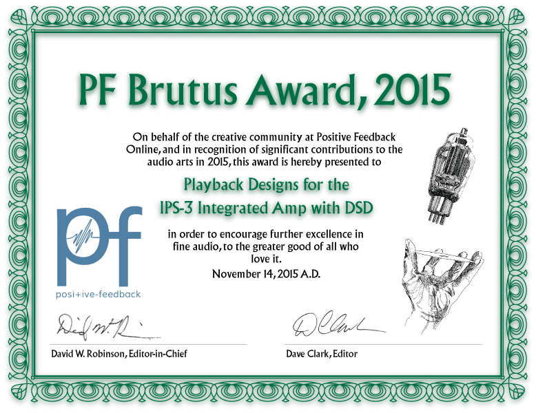 Brutus Award 2015 for the IPS-3
